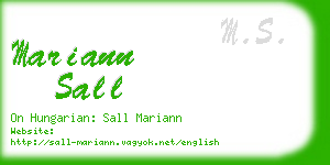 mariann sall business card